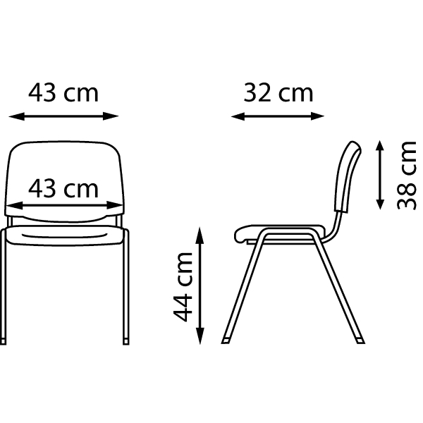 INTERSTUHL V407 STACKING CHAIR PP BLUE