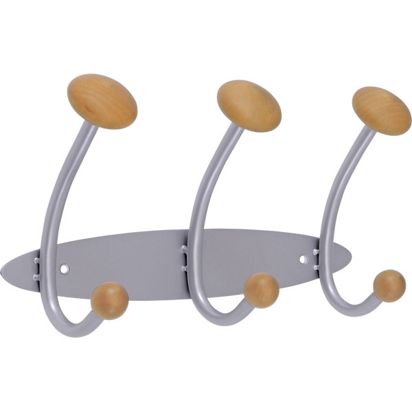 Alba coat rack 3 hooks wood/metal