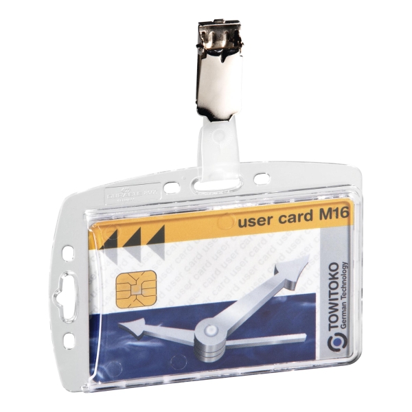 Plastový držiak na bezpečnostné karty Durable, 60 x 90 mm, 25 kusov v balení