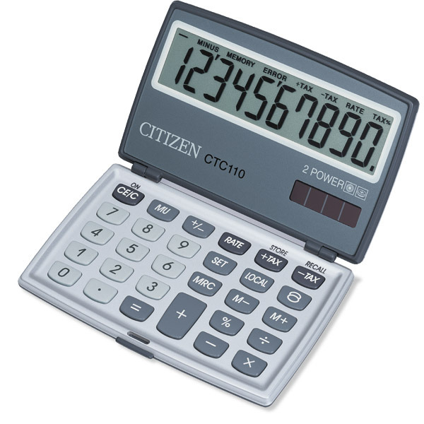 CITIZEN CTC-110 TRAVELLER CALCULATOR 10 DIGITS SILVER