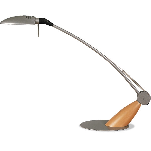 Aluminor Swing halogeen bureaulamp zilver en beuk