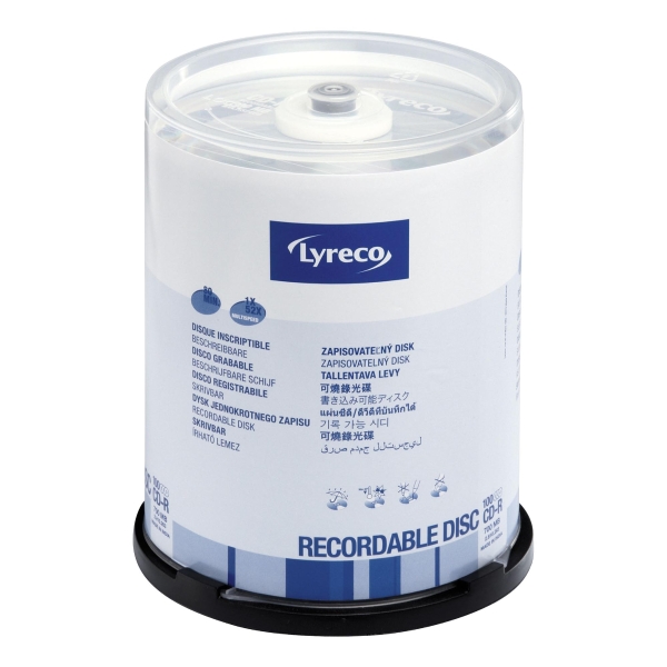 LYRECO CD-R 80MIN/700MB - SPINDLE OF 100