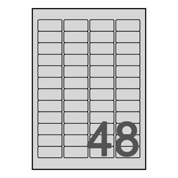 AVERY L6009-20 SILVER HEAVY DUTY LABELS 45.7 X 21.2MM - BOX OF 20