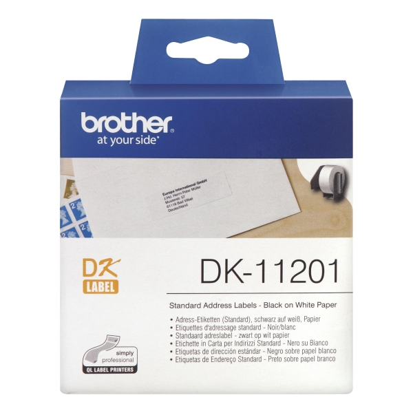ADRESSETIKETT BROTHER DK11201 29X90 MM 400 ST/FP
