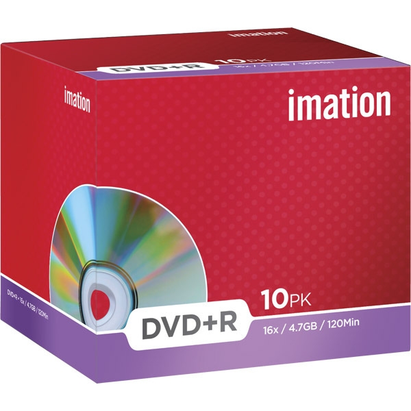 BX10 IMATION DVD+R 4.7GB 1-16X JEWELCASE