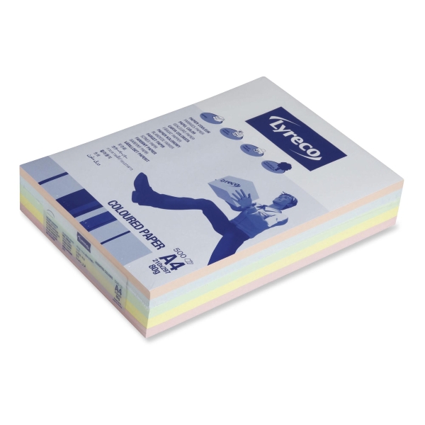Papier kolorowy LYRECO A4, mix kolorów pastelowych, 500 arkuszy
