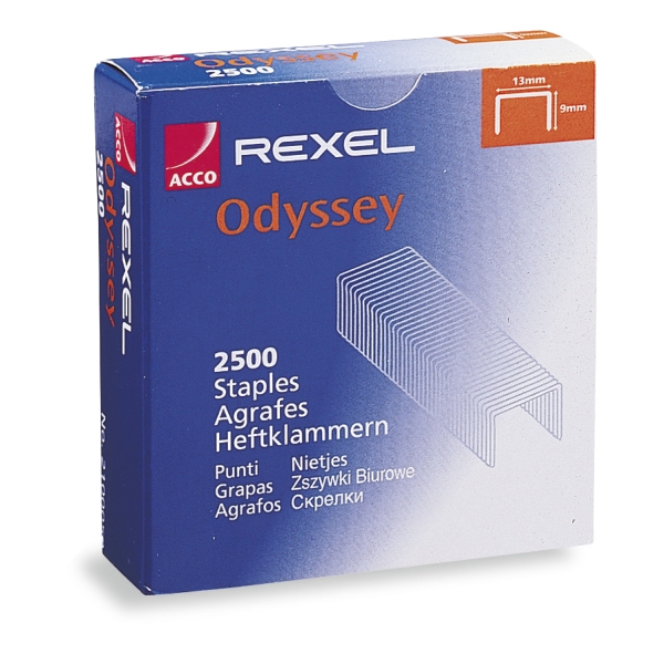 Rexel agrafes 41/BR Odyssey galvanisées 2-60 pages - boîte de 2500