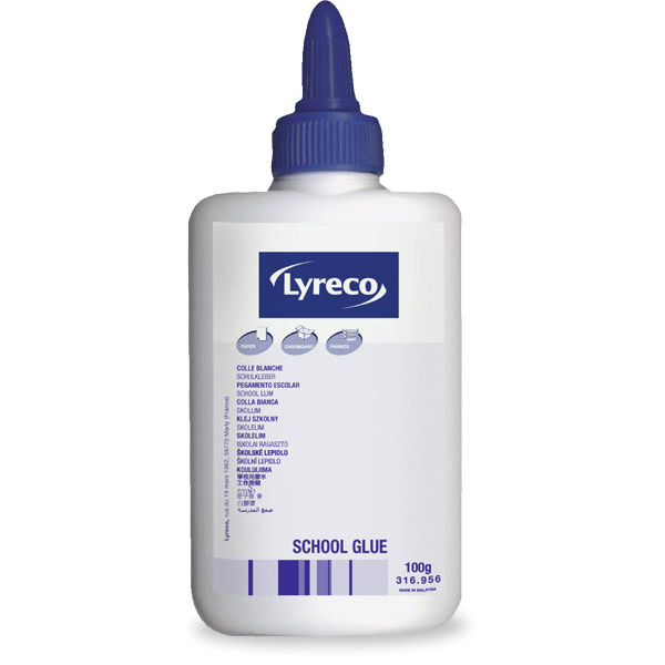 LYRECO SCHOOL GLUE 100ML BOTTLE - WATER-BASED