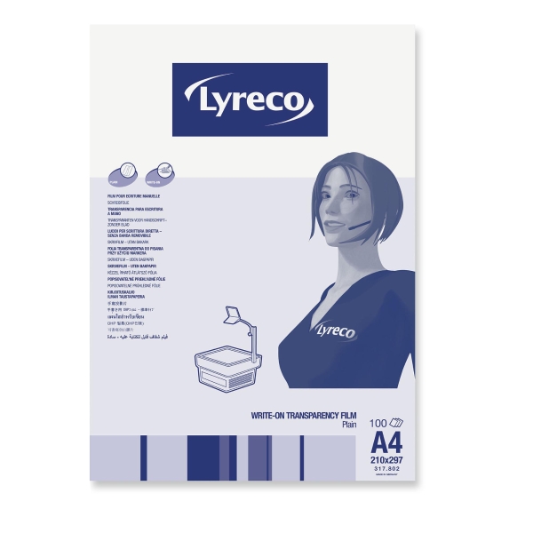 Lyreco A4 Plain Write-On Transparency Film - Box Of 100 Sheets