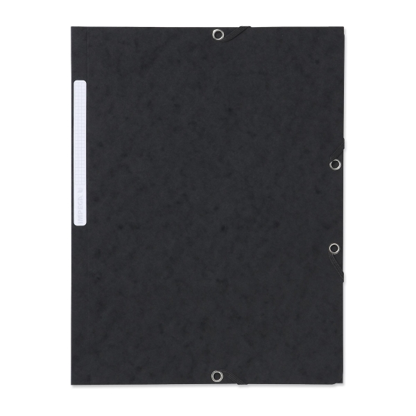 Lyreco 3-flap folder cardboard 390g black - pack of 10