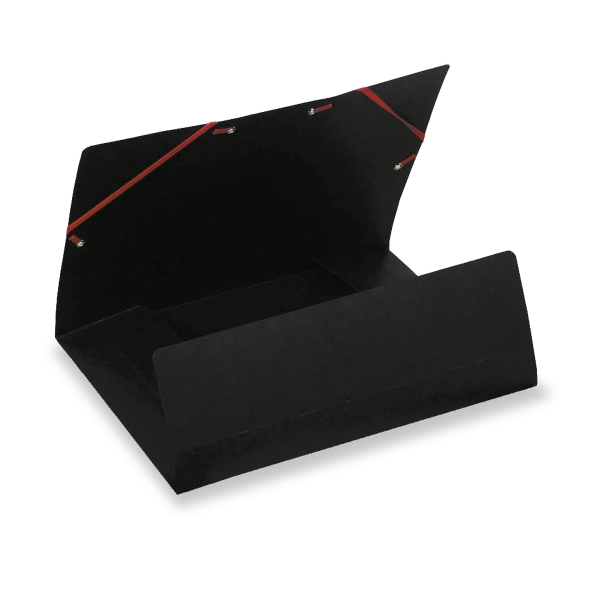 Lyreco chemises à 3 rabats avec élastiques carton 390g noir - paquet de 10