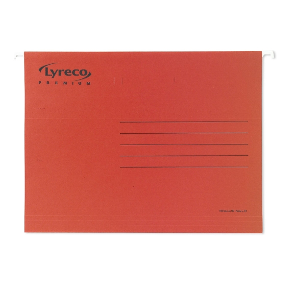 LYRECO PREMIUM SUSPENSION FILE F/CAP RED - BOX OF 50