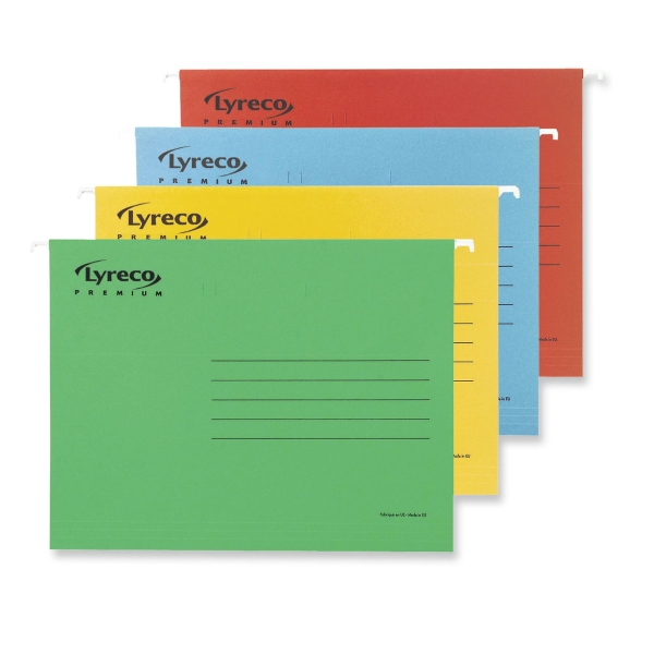 LYRECO PREMIUM SUSPENSION FILE F/CAP RED - BOX OF 50