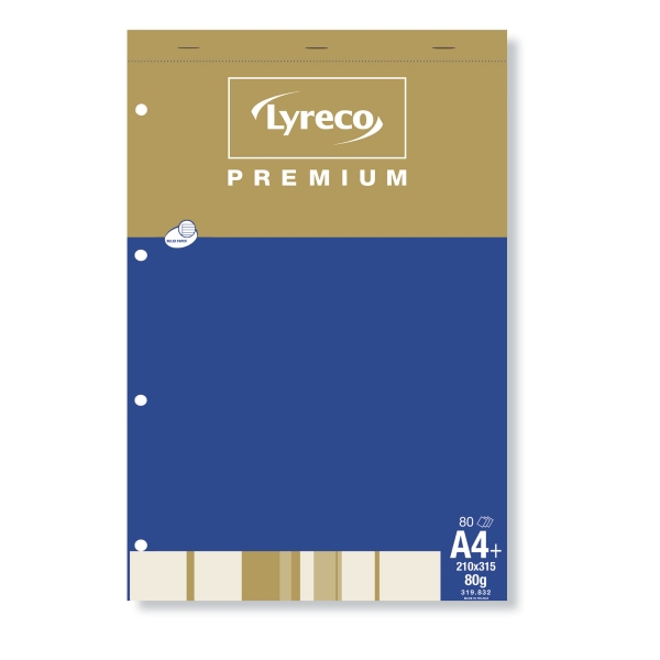 Lyreco Premium notepad A4+ ruled stapled 80 pages