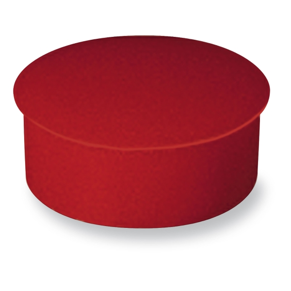 Pack de 10 imanes redondos en color rojo LYRECO diámetro: 22 mm