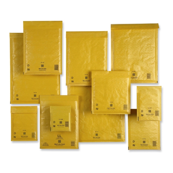 MAIL LITE GOLD AIR BUBBLE ENVELOPES 180 X 260MM - PACK OF 100