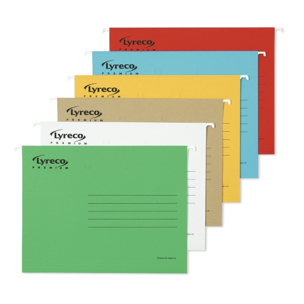 Lyreco Premium hangmappen voor laden folio V-bodem kraft - doos van 25