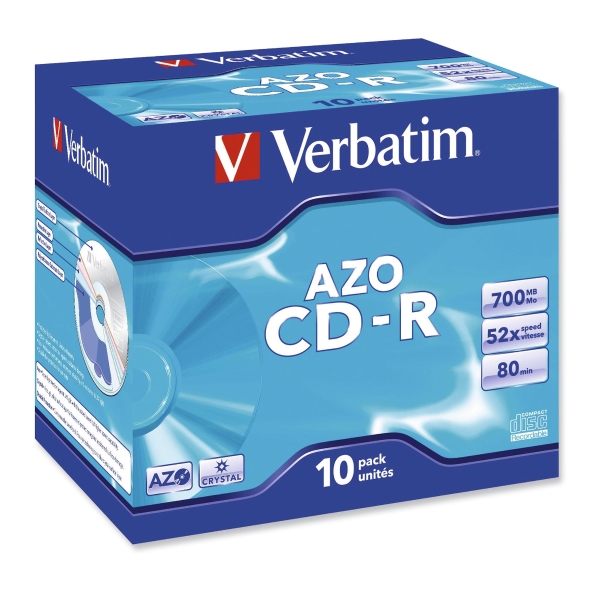 Verbatim CD-R 700MB (80min.) 52x speed jewel case - pack of 10