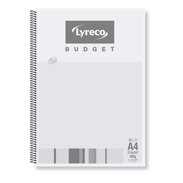 Lyreco Budget spiral notebook A4 squared 5x5 mm 80 sheets