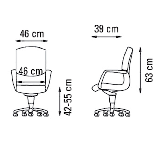 Prosedia Younico 2452 bureaustoel met synchroon contact zwart