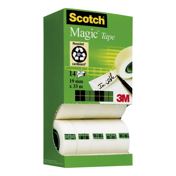 Scotch Magic 810 invisible tape 19mmx33 m - value pack 12 + 2 free