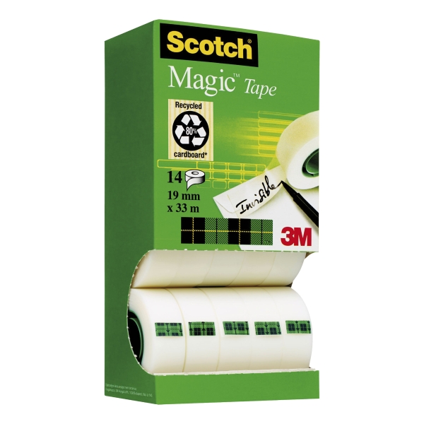 Scotch Magic 810 onzichtbaar plakband 19mmx33 m - value pack 12 + 2 gratis