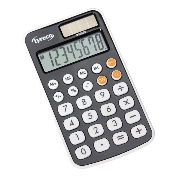 Calculatrice de poche Lyreco Nomad Pocket - 8 chiffres - grise