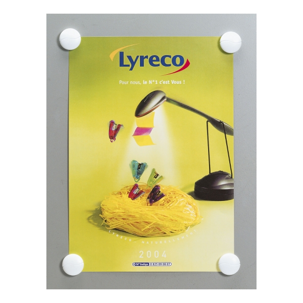 LYRECO WHITE MAGNETS 27MM (HOLD 9 SHEETS) - PACK OF 6