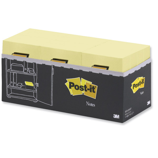 POST-IT NOTES CABINET PACK CANARY YELLOW 100 SHEETS 38 X 51MM - PACK OF 24 PADS