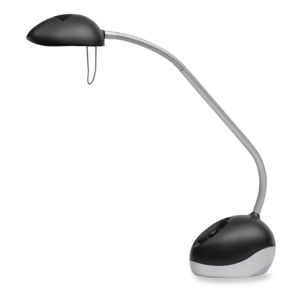 Alba Halox Halogen Desk Lamp In Black And Grey With Uk Plug