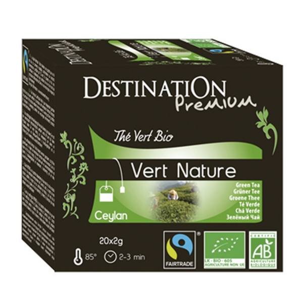 DESTINATION PACK OF 20 TEA BAGS - GREEN TEA NATURE