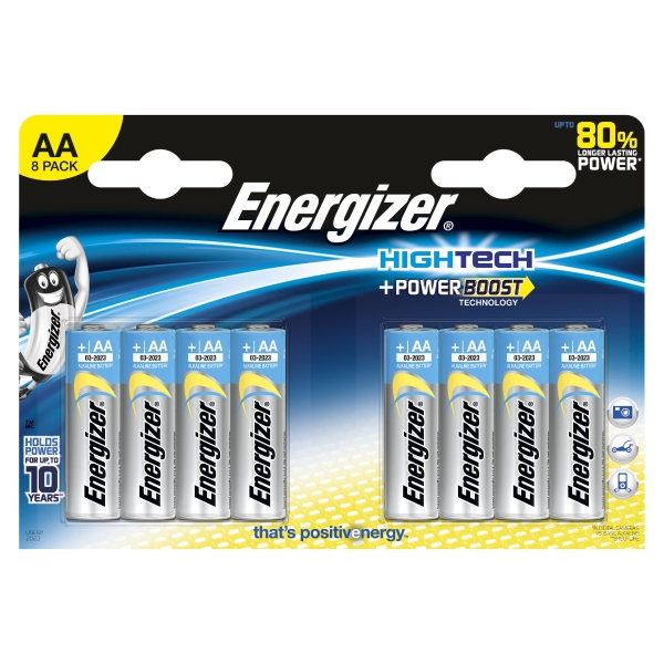 ENERGIZER HIGHTECH ALKALINE BATTERIES LR6/AA - PACK OF 8