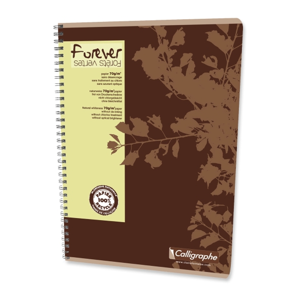 CLAIREFONTAINE FOREVER RECYCLED NOTEBOOK A4 SQUARED 5X5 90 SHEETS