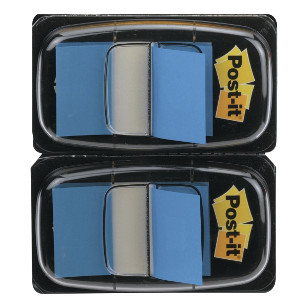 3M Post-It Index Dual Pack 25 X 44Mm Blue - 2 Dispensers Of 50