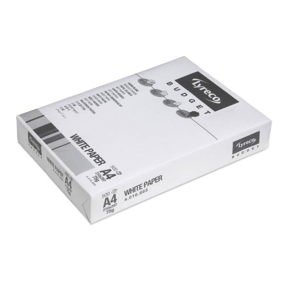 Lyreco Budget Paper 500-Sheet 75gsm A4 White - Pack Of 5