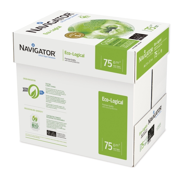 Paquete de 500 hojas de papel NAVIGATOR Eco-logical A3 75g/m2 blanco