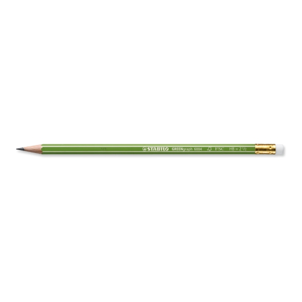 Ołówek STABILO GREENgraph HB, z gumką, opakowanie 12 sztuk