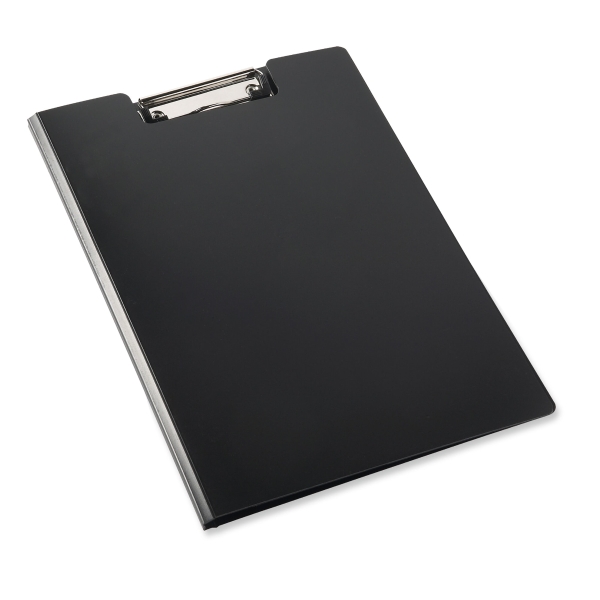 Clipboard PP 23x33 cm black with flap