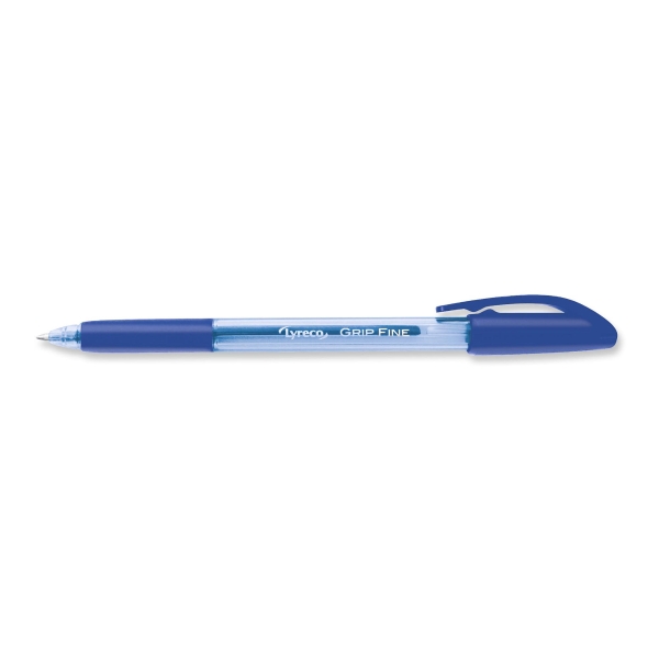 Lyreco Ball Point Pen Stick Grip Fine Blue - Pack Of 12