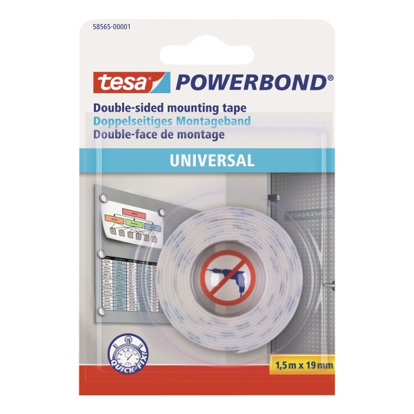 tesa Powerbond Universal Mounting Tape, 1.5M x 19mm