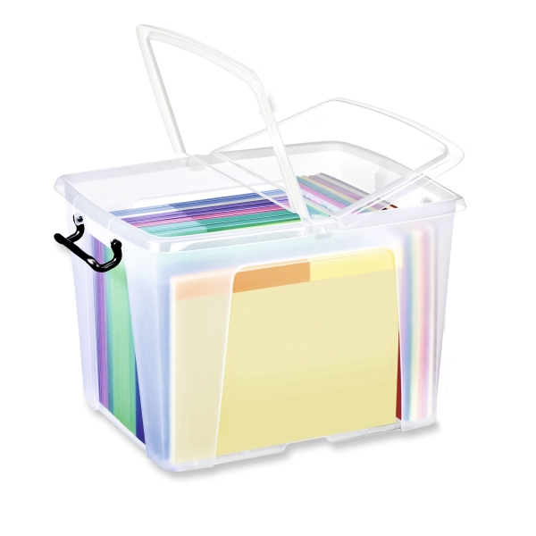 STRATA CLEAR 40 LITRE SMART STOREMASTER BOX WITH LID L500 X W395 X H320MM