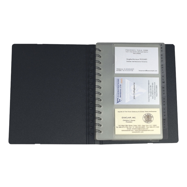 Exacompta Exactive Exacard Business Card Holder, 120 Card, 20x14.5cm, Black