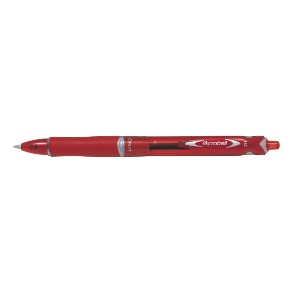 STYLO BILLE PILOT ACROBALL RETRACTABLE RECHARGEABLE MEDIUM 1 MM ROUGE