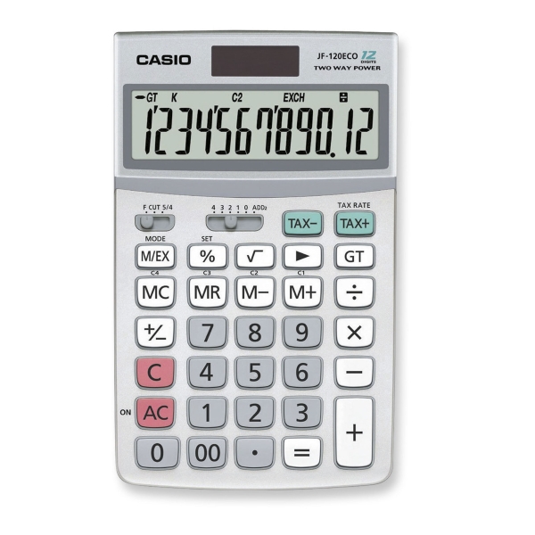 Casio JF-120 ECO calculatrice de bureau grand format grise - 12 chiffres