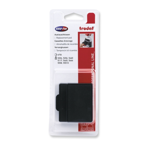Trodat 6/56 stamp pad 56x33mm black for 5460, 5460/L, 5206 - pack of 2