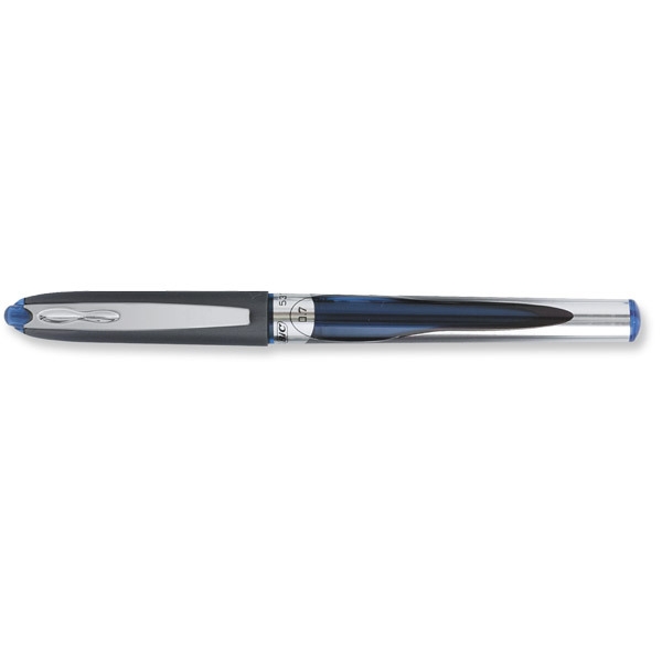 Roller desechable de tinta líquida BIC 537R, color azul.