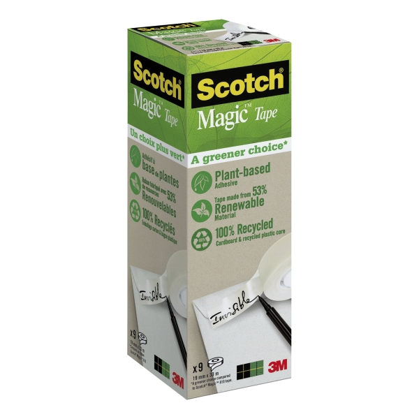 Scotch Magic Tape A Greener Choice 19mmx3- pak van 9 rollen