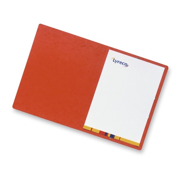 Eckspanner Lyreco, A4, aus Karton, Fassungsvermögen: 300 Blatt, rot, 10 Stück