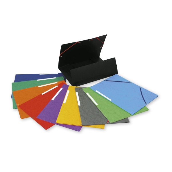 LYRECO 3 FLAP FOLDERS WITH ELASTIC 320 X 240MM ASSORTED COLOURS - PACK OF 25