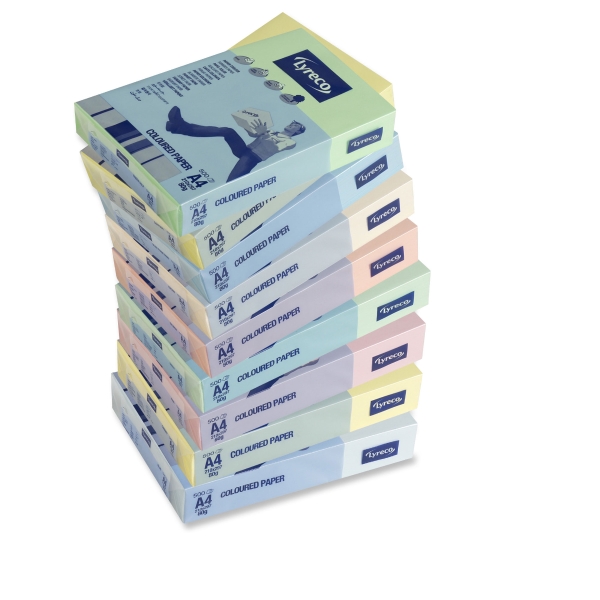 Lyreco gekleurd papier A4 80g zalm - pak van 500 vellen